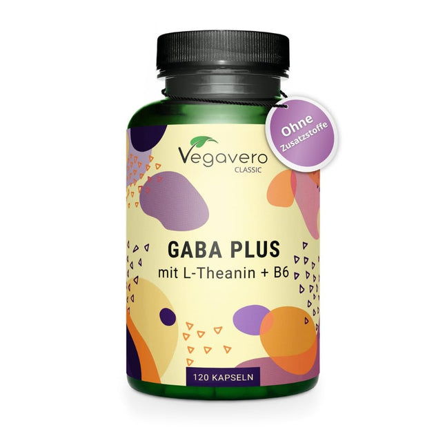 Gaba Vegavero® | Augsta deva | 1000 mg gamma aminosviestskābes vienā porcijā | Ar L-teanīnu un B6 vitamīnu | 120 vegānas kapsulas | Bez piedevām un laboratoriski pārbaudīts