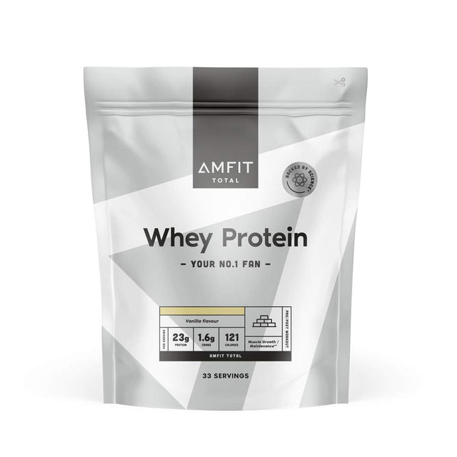 Amazon zīmols: Amfit Nutrition sūkalu proteīna pulveris, vaniļas, 33 porcijas (1 iepakojums)