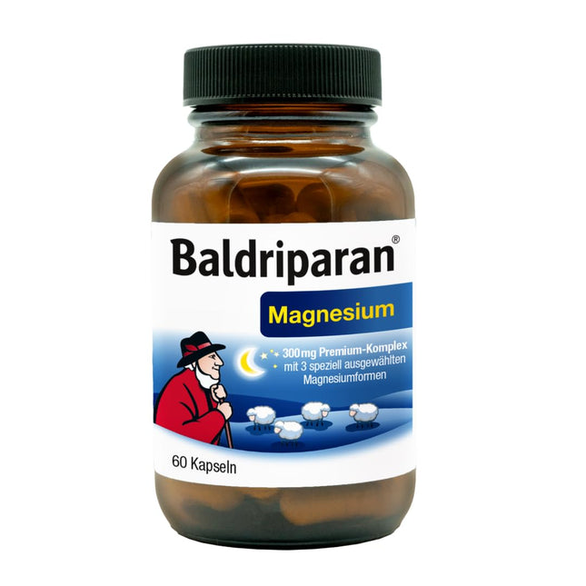 Baldriparan® Magnesium - augstas devas augstākās kvalitātes komplekss ar magnija bisglicinātu no aptiekas. Augsta biopieejamība. Laboratorijā pārbaudīts, vegāns un bez mākslīgām piedevām.