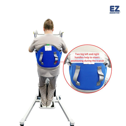 EZ Assistive Polsterēta pacientu atbalsta siksna sēdēšanai un stāvēšanai ar muguras atbalstu. Pacienta atbalsta siksna ir saderīga ar lielāko daļu mobilitātes palīglīdzekļu (vidēja izmēra (1 gab. iepakojumā)).