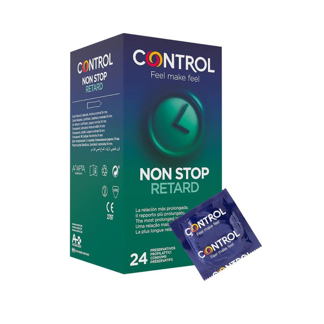 CONTROL RETARD dabīgā lateksa prezervatīvi ar aizkavētu atbrīvošanos – 24 gabali.