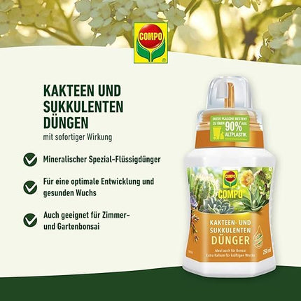 COMPO kaktusu un sukulentu mēslojums 250 ml, kaktusu mēslojums