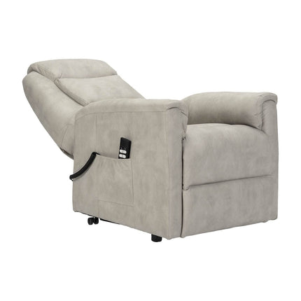 POLTRONE ITALIA Rebecca 2 Motors PERSONALIZĒTS TV krēsls ar stāvēšanas palīglīdzekli Medicīnas ierīce 2 riteņi Mikroatsperu sēdeklis Mākslīgā āda Gaiši pelēka