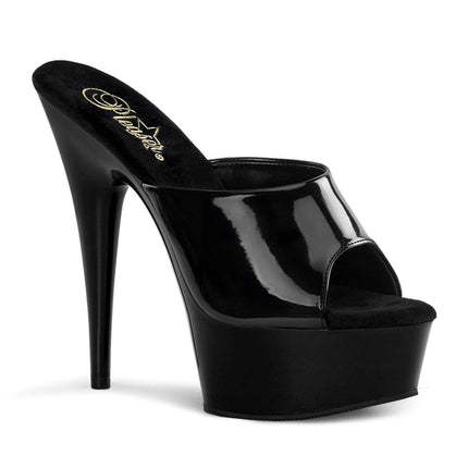 Pleaser sieviešu Delight-601 platforma, caurspīdīga (caurspīdīga (melna/melna)), 42 EU
