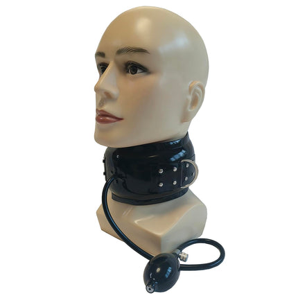 GREEFEI lateksa gumijas piepūšamā kaklarota ar rāvējslēdzēju, lateksa cosplay apkakles kostīms ar kaklarotu XXXL