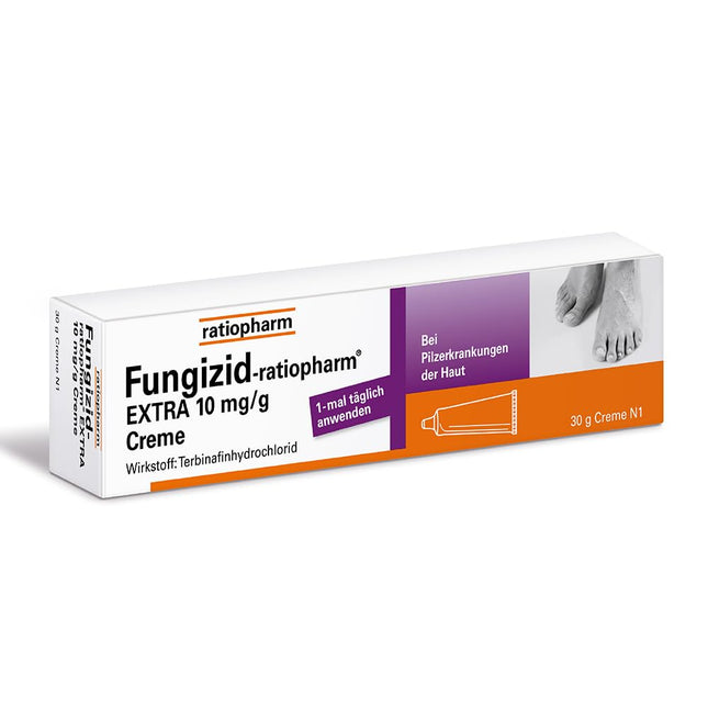 Fungicide-ratiopharm EXTRA krēms – Ātrai ādas sēnīšu infekciju ārstēšanai, piemēram: B. Sportista pēda, 30 g