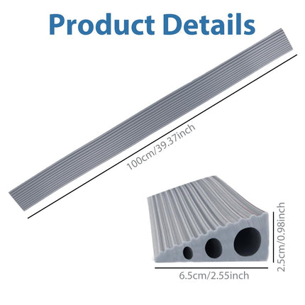 100x6,5x2,5 cm sliekšņa rampa, durvju sliekšņa rampas, PVC ratiņkrēslu rampa, neslīdoša virsma, gumijas rampa, sliekšņa rampa ratiņkrēsliem, ratiņiem, staigulīšiem vai e-skrejriteņiem (pelēka, 2,5)