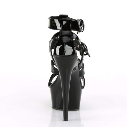 Pleaser DELIGHT-658 sieviešu platformas augstpapēžu kurpes, melnas lakotas, EU 39 (US 9)