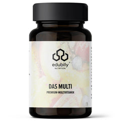 edubily nutrition® multivitamīnu kapsulas ar vitamīniem, minerālvielām un mikroelementiem, piemēram, hromu, jodu, varu, mangānu, molibdēnu, PQQ, Q10, selēnu, cinku, bez dzelzs - 90 mazas kapsulas (multivitamīni ar jodu)