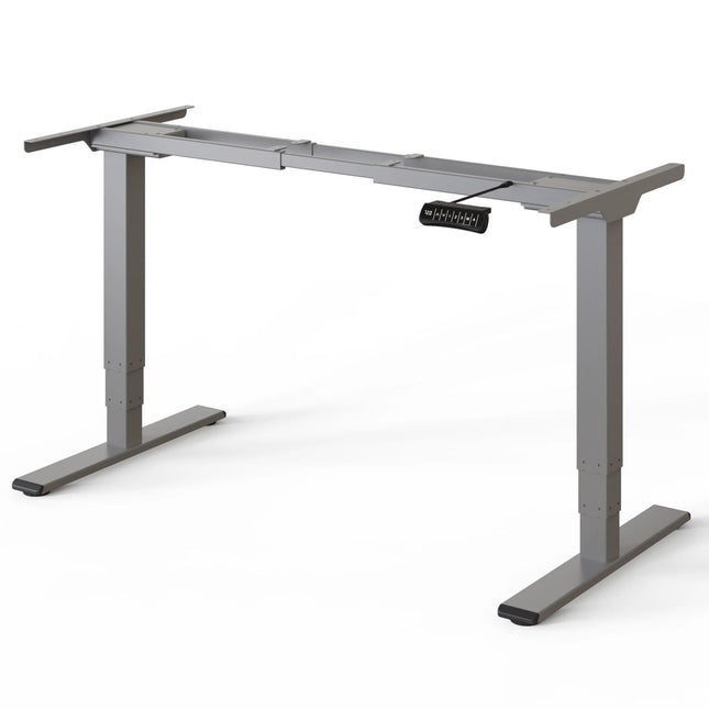 DESKSPACE PRO Plus augstumā regulējams pelēks rāmis | Galda rāmis ar divu motoru regulējamu augstumu | Elektriskais galda rāmis ar atmiņas funkciju