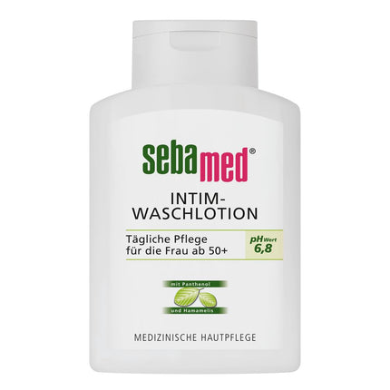 Sebamed intīmās zonas mazgāšanas losjons ar pH 6,8, paredzēts lietošanai menopauzes laikā, maigi attīra jutīgās intīmās zonas sausumu un atbalsta dabisko aizsardzību pret kairinātājiem, kā arī mitruma līdzsvaru.