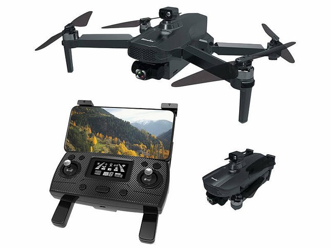 Simulus Drone: salokāms GPS drons, 4K kamera, 360° attāluma sensors, bezkontaktu motors, lietotne (kvadrokopters, GPS drons, iPad stiprinājums)