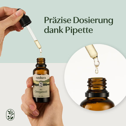 nedura® ORGANISKĀ oregano eļļa [100% DABĪGA] +82% karvakrols - pārtikas kvalitātes oregano eļļa - daudzpusīga ēteriskā eļļa ar augstu devu - bioloģiska oregano eļļa no Spānijas - 30 ml