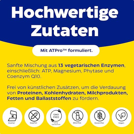 Enzymedica - Digest Gold, ātras darbības enzīmu formula, samazina gāzu veidošanos un vēdera uzpūšanos, uzlabo barības vielu uzsūkšanos un enerģiju, bez glutēna, bez piena produktiem, veģetārs, 90 kapsulas