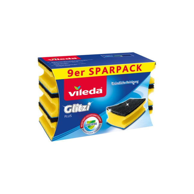 Vileda tīrīšanas sūklis, putuplasta, zils, 9 gab. iepakojumā