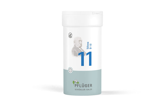 PFLÜGER Schüßler sāļi Nr. 11 Silicea D12 - 400 tabletes - Matu, ādas un saistaudu sāls - bez glutēna
