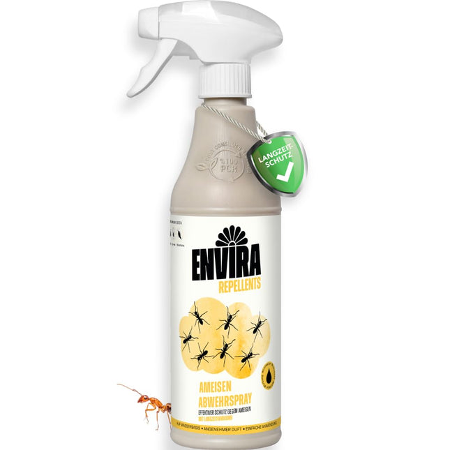 Envira skudru atbaidīšanas aerosols 500 ml - Ilgstošas ​​iedarbības aerosols pret skudrām, dārza skudrām un faraonskudrām - Aizsardzība pret skudrām jūsu mājām, balkonam, terasei un dārzam - Efektīvi atbaida skudras (PT19)