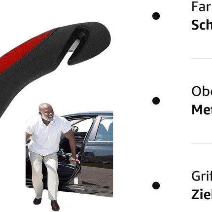 Jiele iekāpšanas un izkāpšanas palīglīdzekļa rokturis, mobilitātes palīglīdzeklis automašīnām, ar integrētu LED lukturīti, jostas griezēju un logu slēdzi, automašīnas spieķis