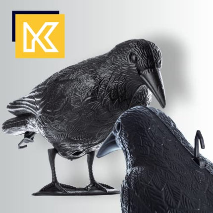 KADAX Black Raven, baložu atbaidītājs un baložu atbaidītājs no plastmasas, putnu atbaidītājs, dabiska kaitēkļu apkarošana, aizsardzība pret kaitinošiem putniem