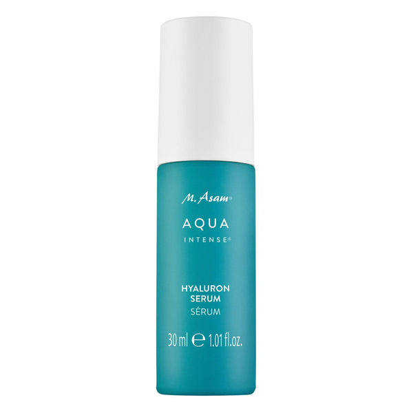 M. Asam AQUA INTENSE Hyaluron Serum (30 ml) – Augstas devas mitrinošs serums ar patentētu hialuronskābes kompleksu, piepilda un samazina grumbas, bez smaržvielām, ideāli piemērots jutīgai ādai