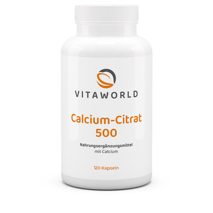 3 kapsulu Vita World kalcija citrāts 500 mg 3 x 120 kapsulas Farmaceita ražots kalcija citrāts Vegāns