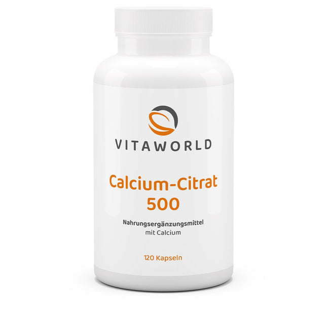 3 kapsulu Vita World kalcija citrāts 500 mg 3 x 120 kapsulas Farmaceita ražots kalcija citrāts Vegāns