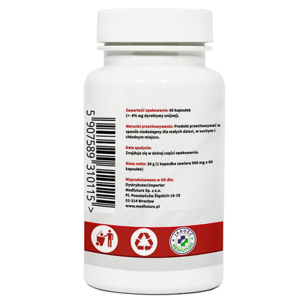 Tribulus Terrestris muskatzirņu ekstrakts 500 mg 60 kapsulas Potences libido Testosterons Ieteicamā deva - 1 kapsula dienā