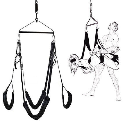 BDSMAGE Love Swing Sex Swing Sex Swings Loveswing SM komplekts Bondage komplekts BDSM seksa rotaļlietas pāriem (melns)