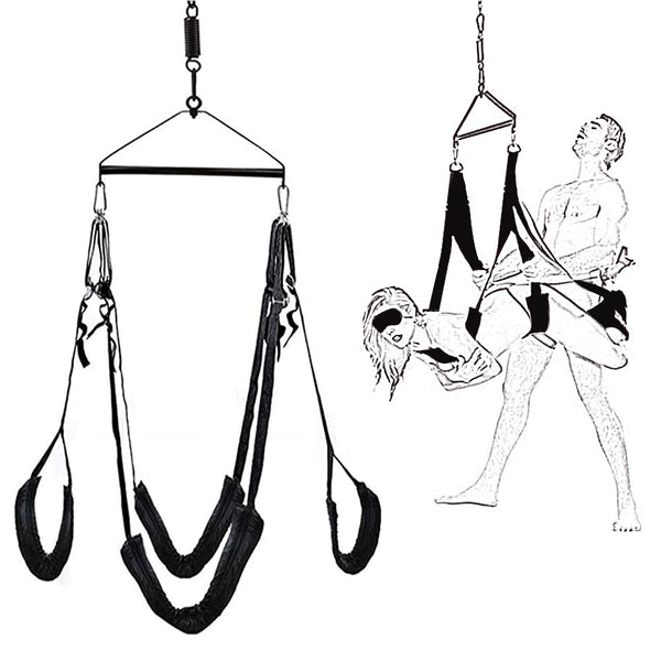 BDSMAGE Love Swing Sex Swing Sex Swings Loveswing SM komplekts Bondage komplekts BDSM seksa rotaļlietas pāriem (melns)