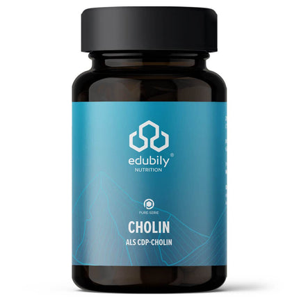 edubily nutrition® holīns - 500 mg CDP-holīna no Cognizin® vienā kapsulā - augsta biopieejamība - 60 kapsulas dzintarkrāsas stiklā