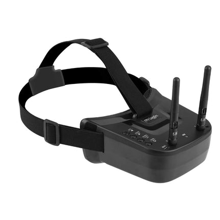 Skolas laika FPV drona aizsargbrilles, pārnēsājamas mazjaudas FPV aizsargbrilles ar automātisko meklēšanu 480 * 320 displejs 5,8 g iebūvēts 3,7 V 1200 mAh akumulators modeļa lidmašīnas detaļām lietošanai ārpus telpām
