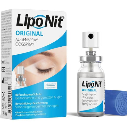 Lipo Nit® Original acu aerosols sausām acīm 10 ml - piemērots arī bērniem - Palīdz nogurušām, dedzinošām un iekaisušām acīm - Bez konservantiem - Ar liposomām