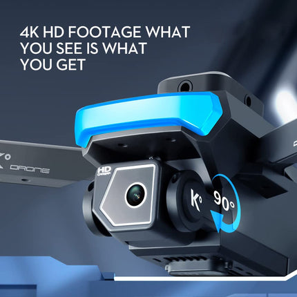 OBEST drons ar 4K kameru, tālvadības kvadrokopters ar FPV tiešraides pārraidi, šķēršļu apiešana, pacelšanās/nosēšanās ar vienu taustiņu, bezgalvas režīms, 3D pagriezieni, 2 baterijas, mini drons bērniem un iesācējiem