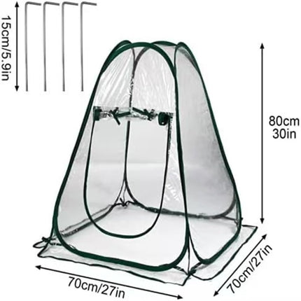 Morricho uznirstošā siltumnīca, maza ziemošanas telts augu aizsardzībai pret salu, iekštelpu siltumnīca, mini siltumnīca, augu telts ziemošanai (70 x 70 x 80 cm)