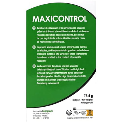 Labophyto MaxiControl Delay kapsulas – uztura bagātinātāji maksimālai pašapziņai un ilgstošai intimitātei – dabīgs uztura bagātinātājs vīriešiem, kuri vēlas vairāk – 60 kapsulas