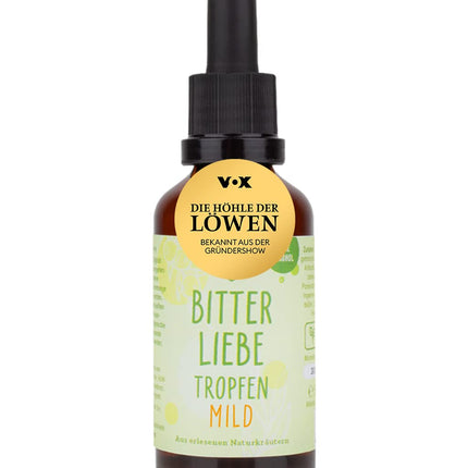BitterLiebe® rūgtās pilieni bez spirta 50 ml pēc Hildegardas fon Bingenas receptes - oriģināls no "Lauvas midzeņa" - stipri dozētas rūgtās vielas pilieni