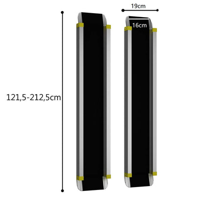 COSTWAY 2 x ratiņkrēslu rampas līdz 270 kg, 121,5–212,5 cm, teleskopiska rampa ar neslīdošu virsmu, teleskopiska rampu pāris no alumīnija, neslīdoša iekraušanas rampa, alumīnija rampa