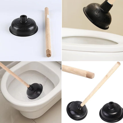 PARENCE.- Tualetes piesūceknis aizsprostojumu tīrīšanai - Efektīvs un izturīgs ar dabīga koka rokturi, ideāli piemērots aizsērējušu tualetes podu un cauruļu tīrīšanai