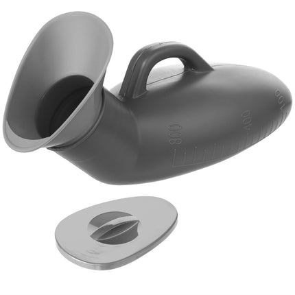 Pisuāru pudeles vīriešiem Pārnēsājams pisuārs 800 ml avārijas pisuāra pudele Atkārtoti lietojama gultas pudele Kempinga tualetes pisuārs ar vāku automašīnai, ceļojumiem un ceļā