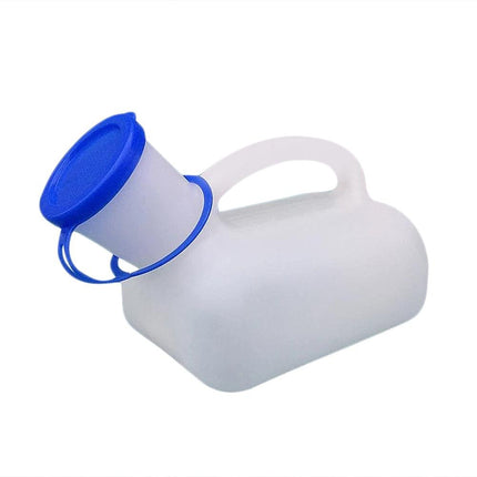 Pisuāra pudele sievietēm un vīriešiem, 1000 ml pārnēsājama avārijas pisuāra tualete ar rokturi, ceļojumu kempings, āra automašīnas ceļojums, mobilā tualete vīriešiem/sievietēm/bērniem