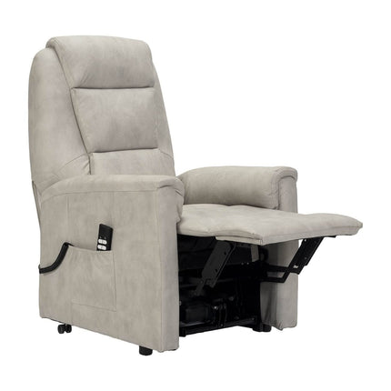 POLTRONE ITALIA Rebecca 2 Motors PERSONALIZĒTS TV krēsls ar stāvēšanas palīglīdzekli Medicīnas ierīce 2 riteņi Mikroatsperu sēdeklis Mākslīgā āda Gaiši pelēka