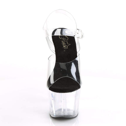Pleaser ADORE-708 sieviešu platformas augstpapēžu kurpes, melnas/CLR/CLR, EU 44 (US 13)