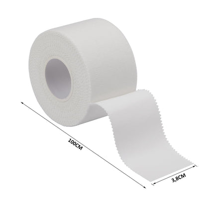 4 sporta lentes ruļļi, balta, 3,8 cm x 10 m lente, sporta lente, pārsēju lente, futbola lente, medicīniskā lente, pirkstu lente, lente futbolam, volejbolam, visiem sporta veidiem - spēcīga līmēšana, noplēšama un ādai draudzīga