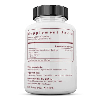 Ancestral Supplements - ar zāli barotu liellopu kauli un kaulu smadzenes - 180 kapsulas