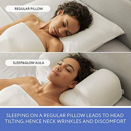 Sleep&amp;Glow pretnovecošanās Aula spilvens - veselīgs miegs uz muguras - palīdz rehabilitācijā pēc sejas estētikas un plastiskās ķirurģijas