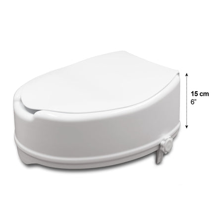 PEPE Mobility - paaugstināts tualetes poda sēdeklis ar vāku 15 cm, balts