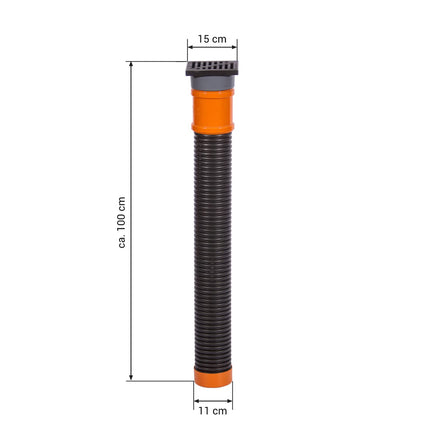 SpeedPlant lietus ūdens infiltrācijas šahta 110 mm x garums 1 m - drenāžas caurule pagalma noteka grīdas noteka 15 x 11 cm - plastmasas terases lietus ūdens infiltrācijas kaste - drenāžas infiltrācijas šahta lapu aizsardzība