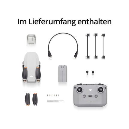 DJI Mini 2, īpaši viegls salokāms kameras drons, 3 asu stabilizators ar 4K kameru, 12 MP, 31 minūtes lidojuma laiks, OcuSync 2.0, 10 km HD video pārraide, QuickShots, drons iesācējiem, pelēks