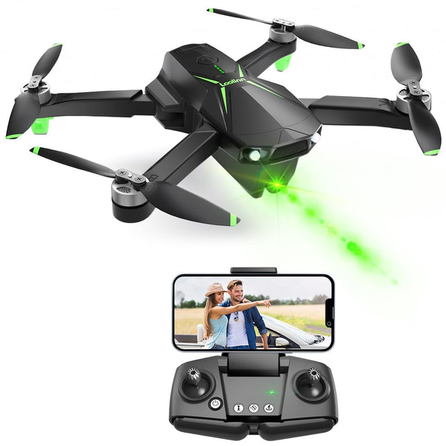 Loolinn | Drons ar 4K kameru kā dāvana iesācējiem - svars zem 250 g, lidojuma laiks 50 minūtes, divas baterijas, 4K fotoattēli, 2K video, viedais GPS atgriešanās lidojums, C0 klasifikācija - GPS drons (dāvanas ideja)