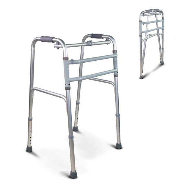 Mobiclinic®, Iešanas palīglīdzeklis, Mezquita, Eiropas zīmols, Iešanas rāmis, Salokāms, Viegls, Regulējams augstums, Senioriem, Izgatavots no alumīnija, Neslīdošs, Ergonomiski rokturi, Līdz 100 kg, Sudraba krāsā